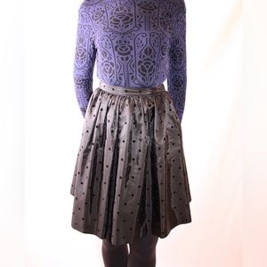 Chaus Vintage Polka Dot Felt Black Skirt Size 6